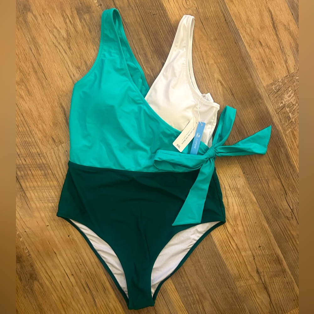 CUPSHE FAUX WRAP SWIMSUIT NWT